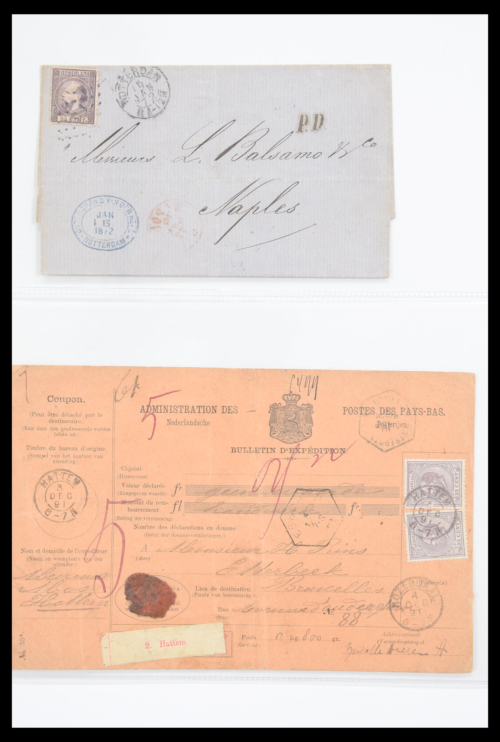 Postzegelverzameling Nederland brieven 1872-1949. 30579 Nederland brieven 1872-1949. - Afbeelding 1