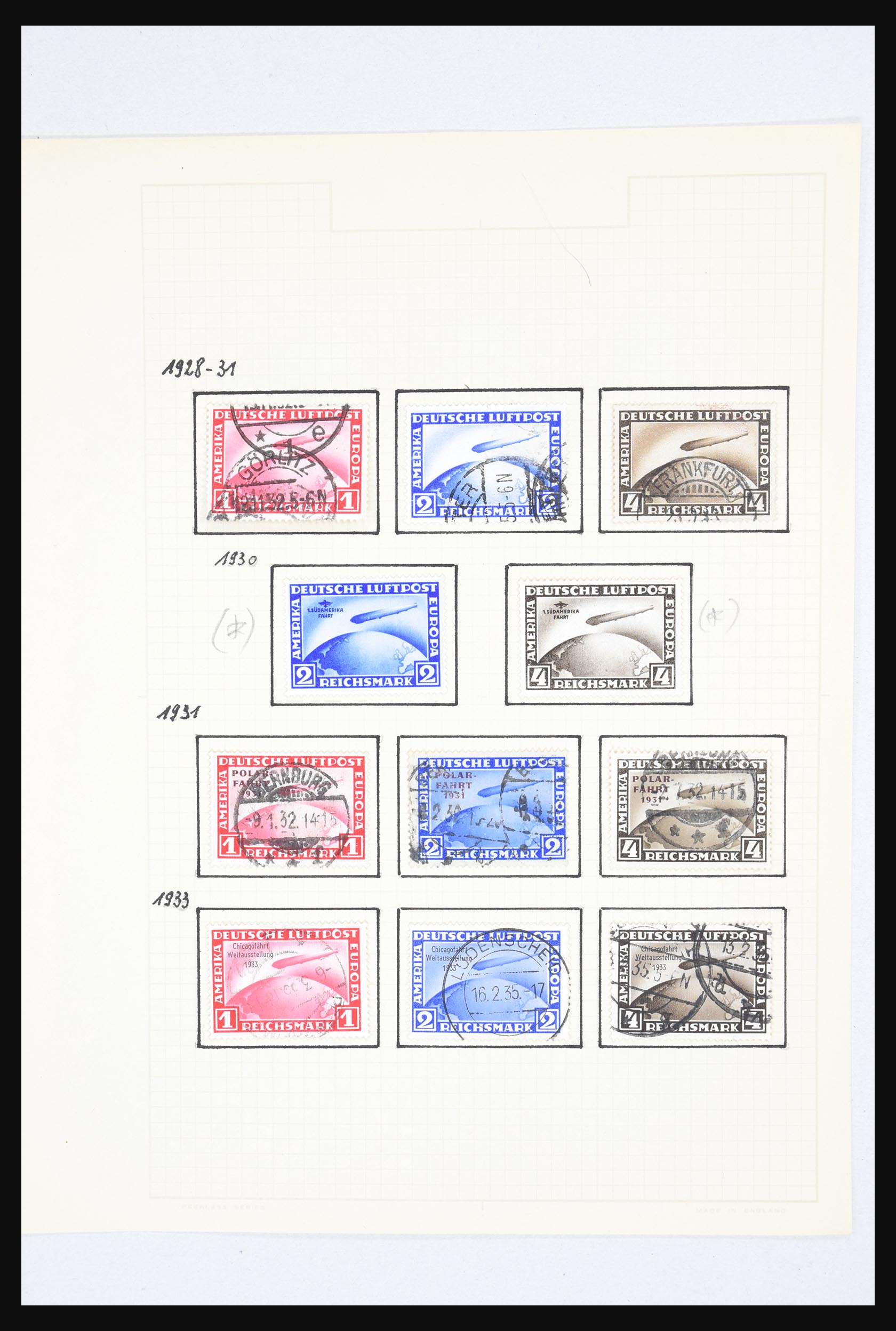 30637 001 30637 Duitsland zeppelins compleet 1928-1933. - Afbeelding 1