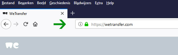 Bestanden versturen via WeTransfer - Stap 1