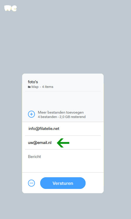 Bestanden versturen via WeTransfer - Stap 6