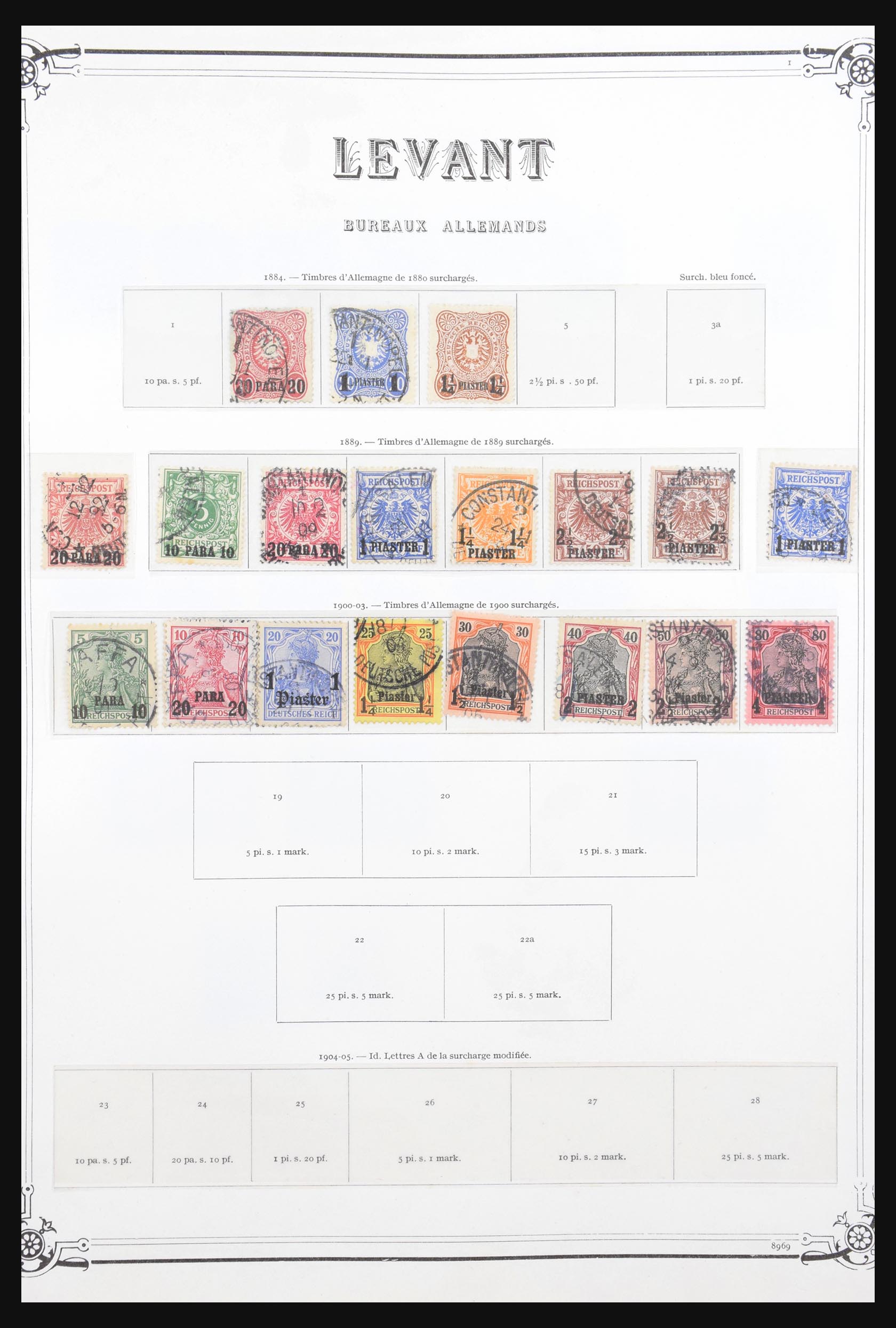 Postzegelverzameling Levant 1884-1923. 30975 Levant 1884-1923. - Afbeelding 1