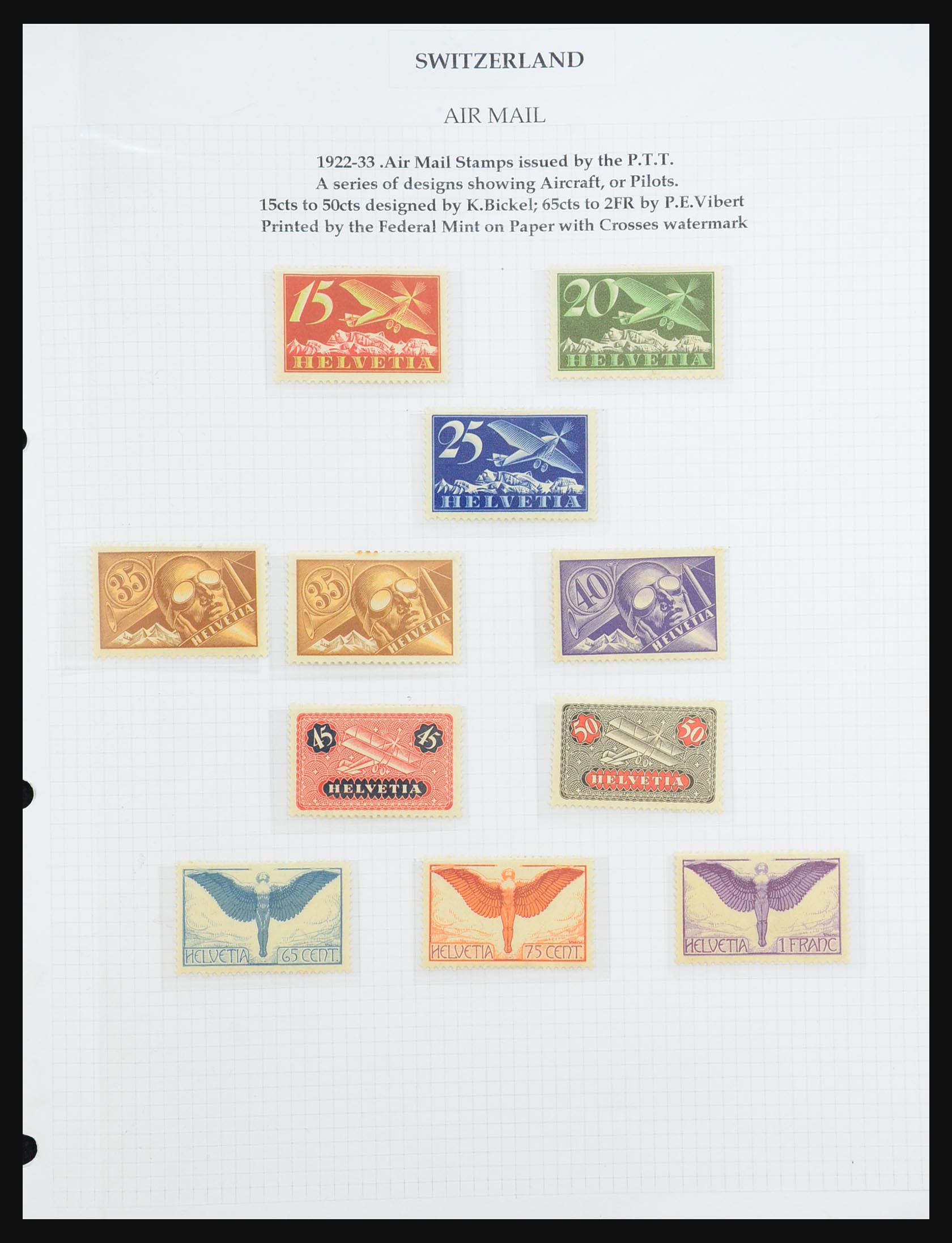 31444 001 31444 Zwitserland luchtpost brieven 1922-1946. - Afbeelding 1