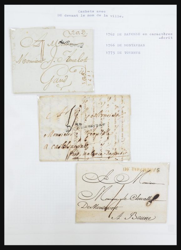 31526 Frankrijk brieven en stempels 1725 (!)-1900. - Afbeelding 1