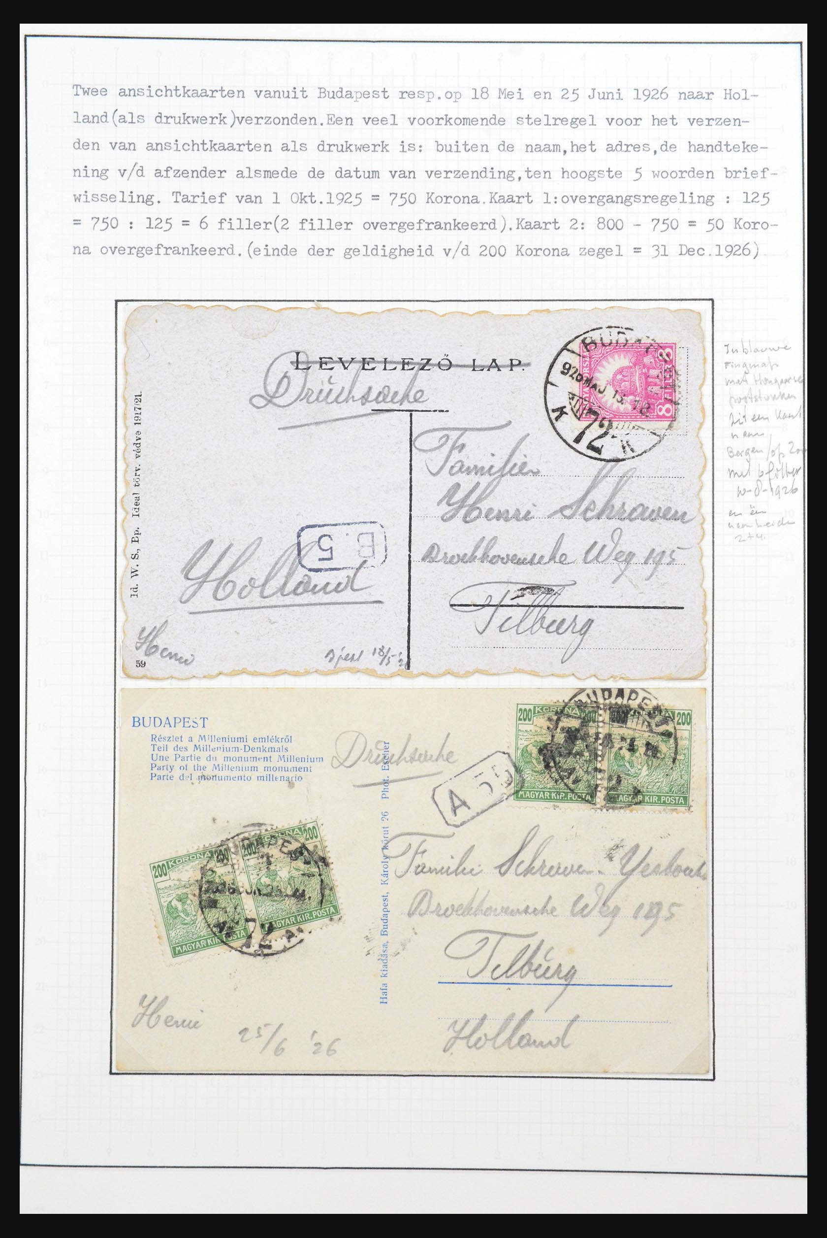 Postzegelverzameling Hongarije 1927-1946 tentoonstellingsverzameling. 31647 Hongarije 1927-1946 tentoonstellingsverzameling. - Afbeelding 1