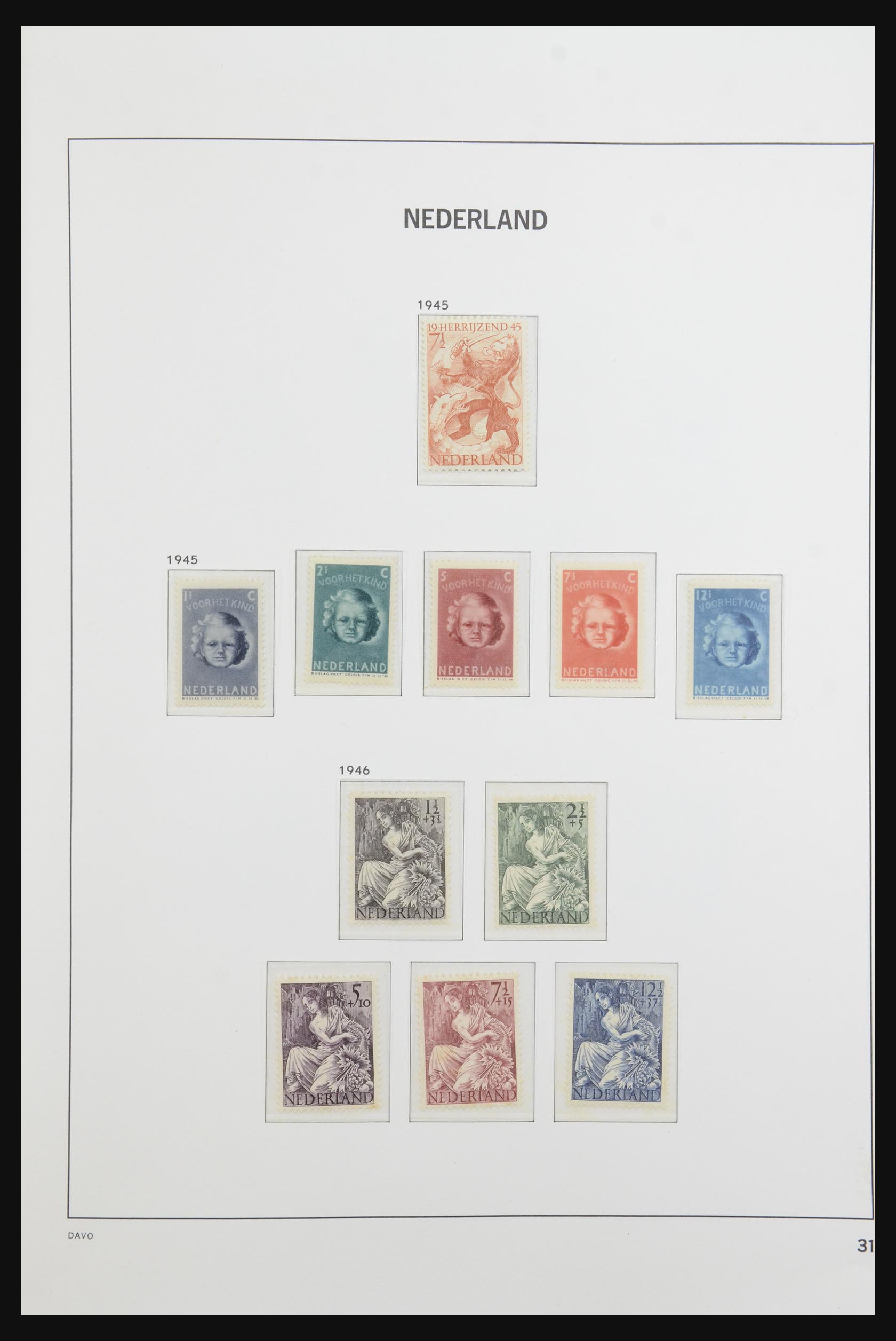 Postzegelverzameling Nederland 1945-1969. 31852 Nederland 1945-1969. - Afbeelding 1