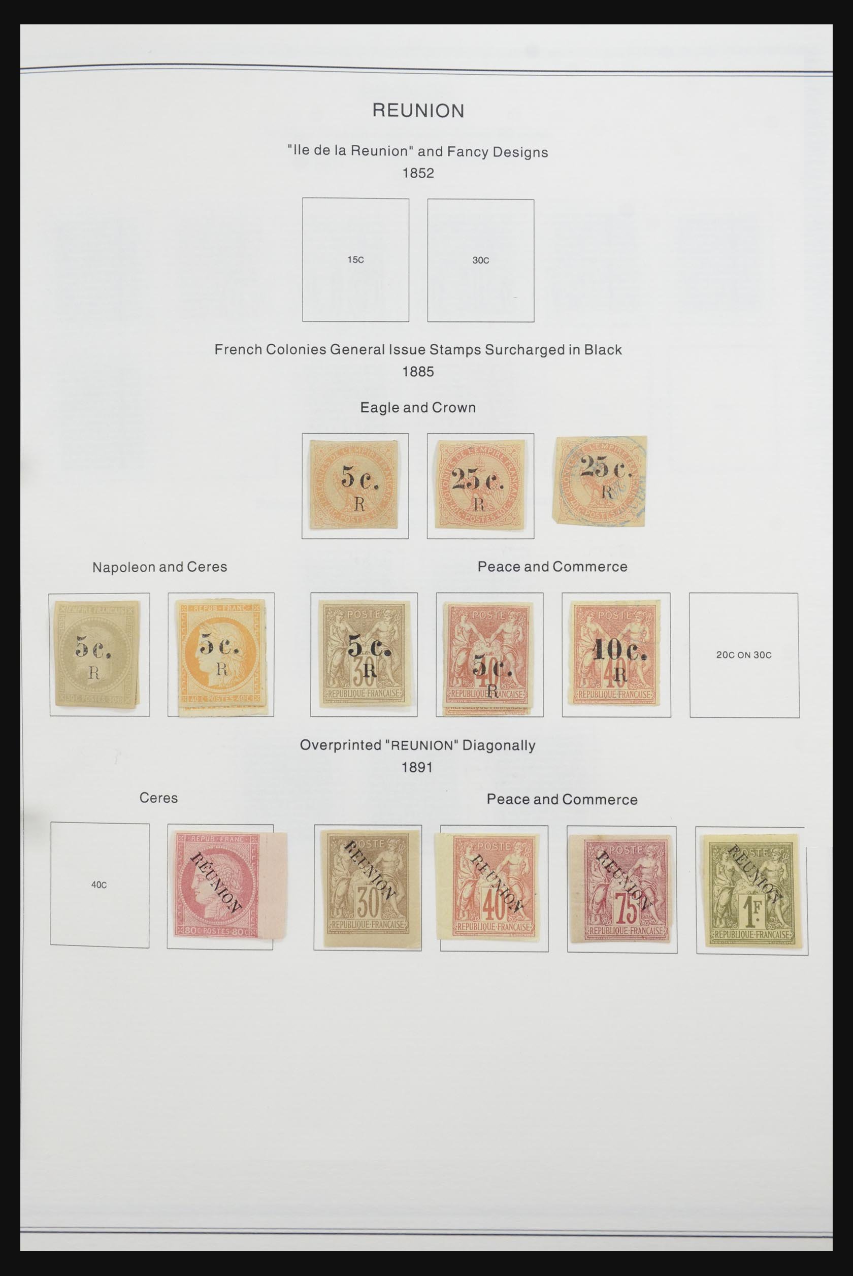 Postzegelverzameling Réunion 1885-1974. 32064 Réunion 1885-1974. - Afbeelding 1