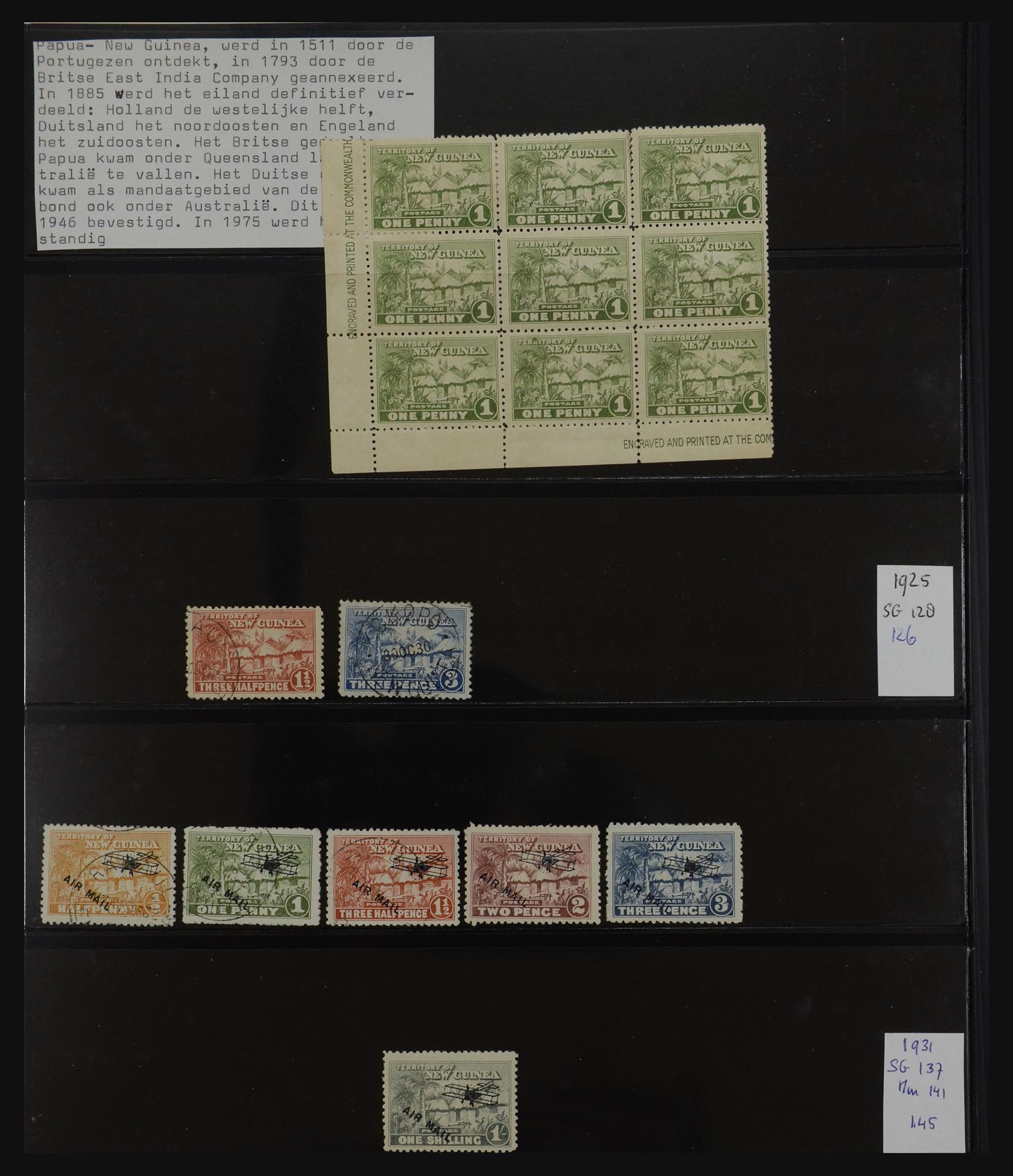 Postzegelverzameling Nieuw Guinea en N.W. Pacific 1925-1935. 32090 Nieuw Guinea en N.W. Pacific 1925-1935. - Afbeelding 1