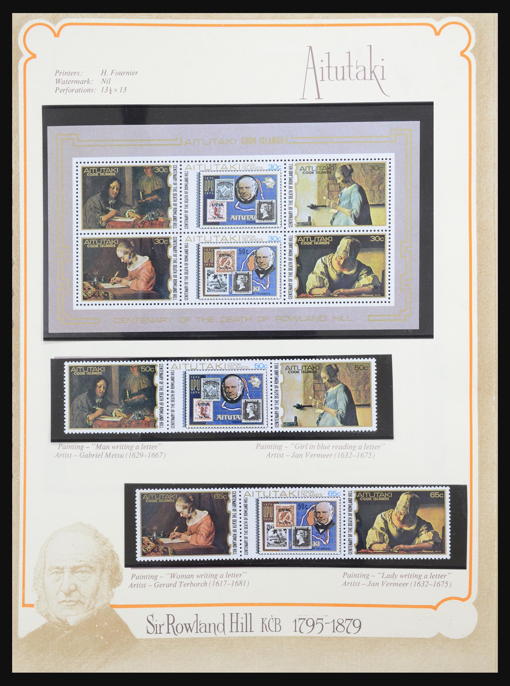 32619 001 32619 Motief: postzegel op postzegel en Rowland Hill 1979. - Afbeelding 1