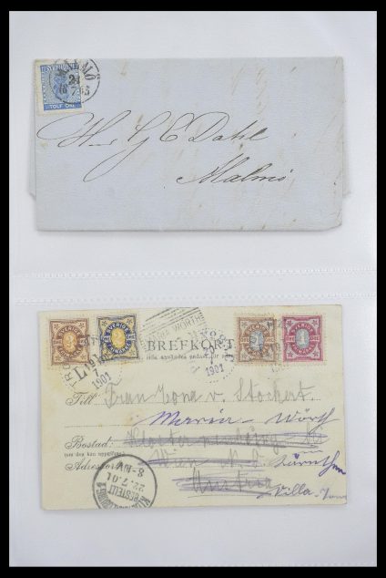 Postzegelverzameling 33241 Scandinavië brieven 1860-1930.