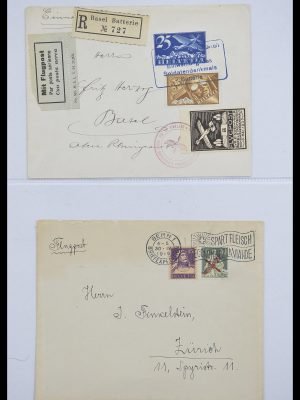 Postzegelverzameling 33244 Zwitserland luchtpost brieven 1913-1950.
