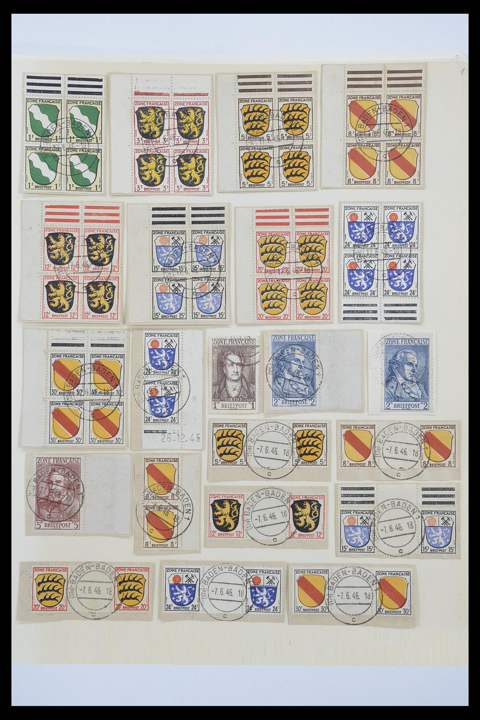 Postzegelverzameling 33269 Franse Zone 1945-1946. Postzegelverzameling 33269 Franse Zone 1945-1946.