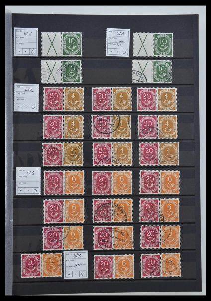 Postzegelverzameling 33275 Bundespost combinaties 1951-1960.