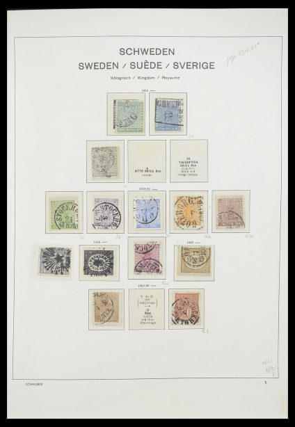 Postzegelverzameling 33293 Zweden 1855-1996.