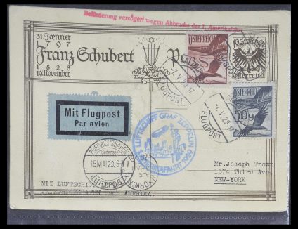 Postzegelverzameling 33331 Zeppelin brieven 1929-1931.