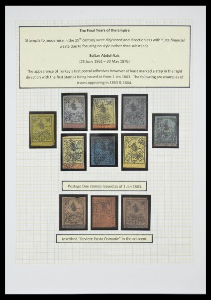 Postzegelverzameling 33398 Turkije en gebieden 1863-1958.