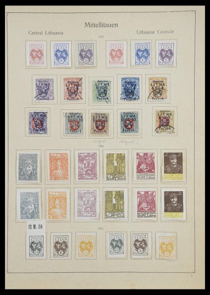 Postzegelverzameling 33440 Midden Litouwen 1920-1921.