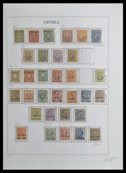 Postzegelverzameling 33474 Eritrea 1893-1934.