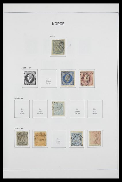 Postzegelverzameling 33486 Noorwegen 1856-1996.
