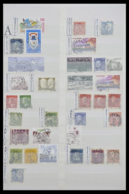 Postzegelverzameling 33566 Zweden stempels vanaf 1886.