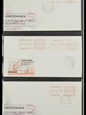 Postzegelverzameling 33584 Nederland loketstroken op FDC 1981-1986.
