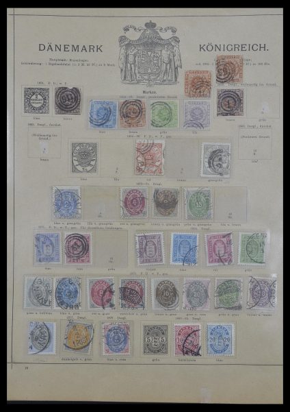 Postzegelverzameling 33628 Scandinavië 1851-1900.