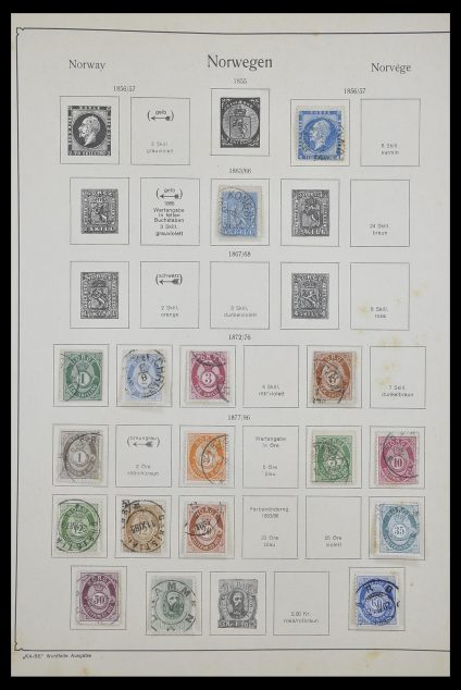 Postzegelverzameling 33661 Noorwegen 1856-2003.