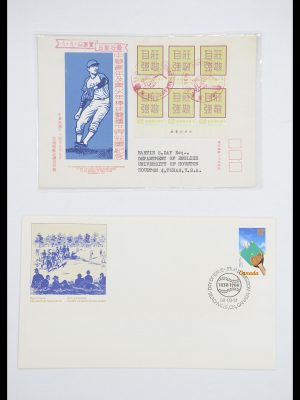 Postzegelverzameling 33667 Honkbal op brief 1918-1988.