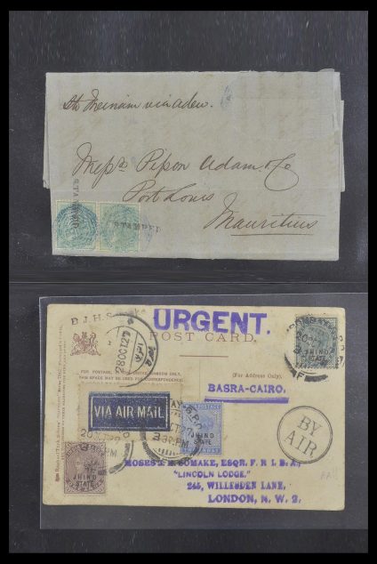 Postzegelverzameling 33724 India en staten brieven 1865-1949.