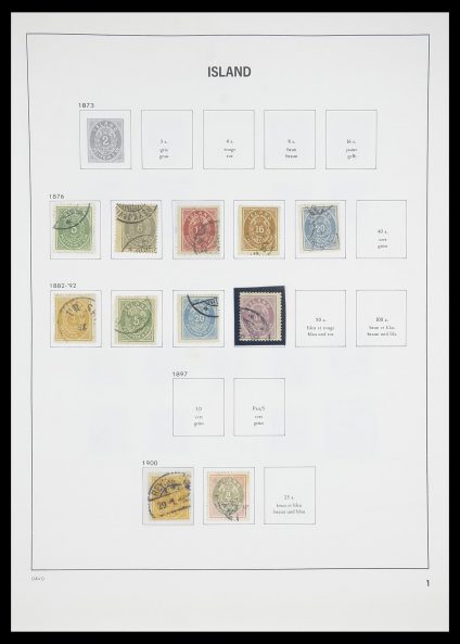 Postzegelverzameling 33785 IJsland 1876-1990.