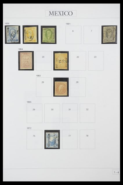 Postzegelverzameling 33922 Mexico 1856-1980.