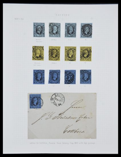 Postzegelverzameling 33966 Saksen 1851-1863.