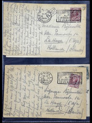 Foto van Postzegelverzameling 33737 Italië brieven en kaarten 1856-1945.