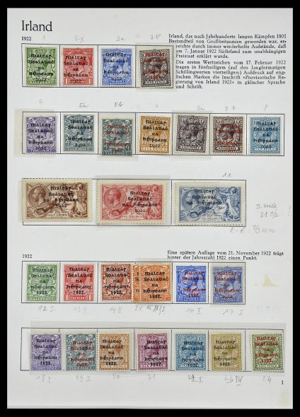 Postzegelverzameling 34074 Ierland 1922-1979.