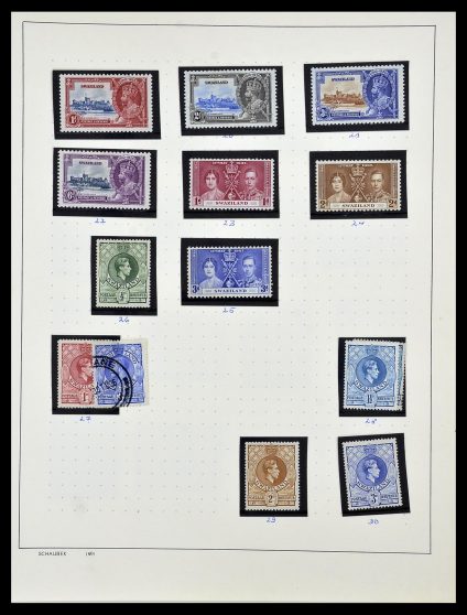 Postzegelverzameling 34097 Swaziland  en Lesotho 1935-1989.