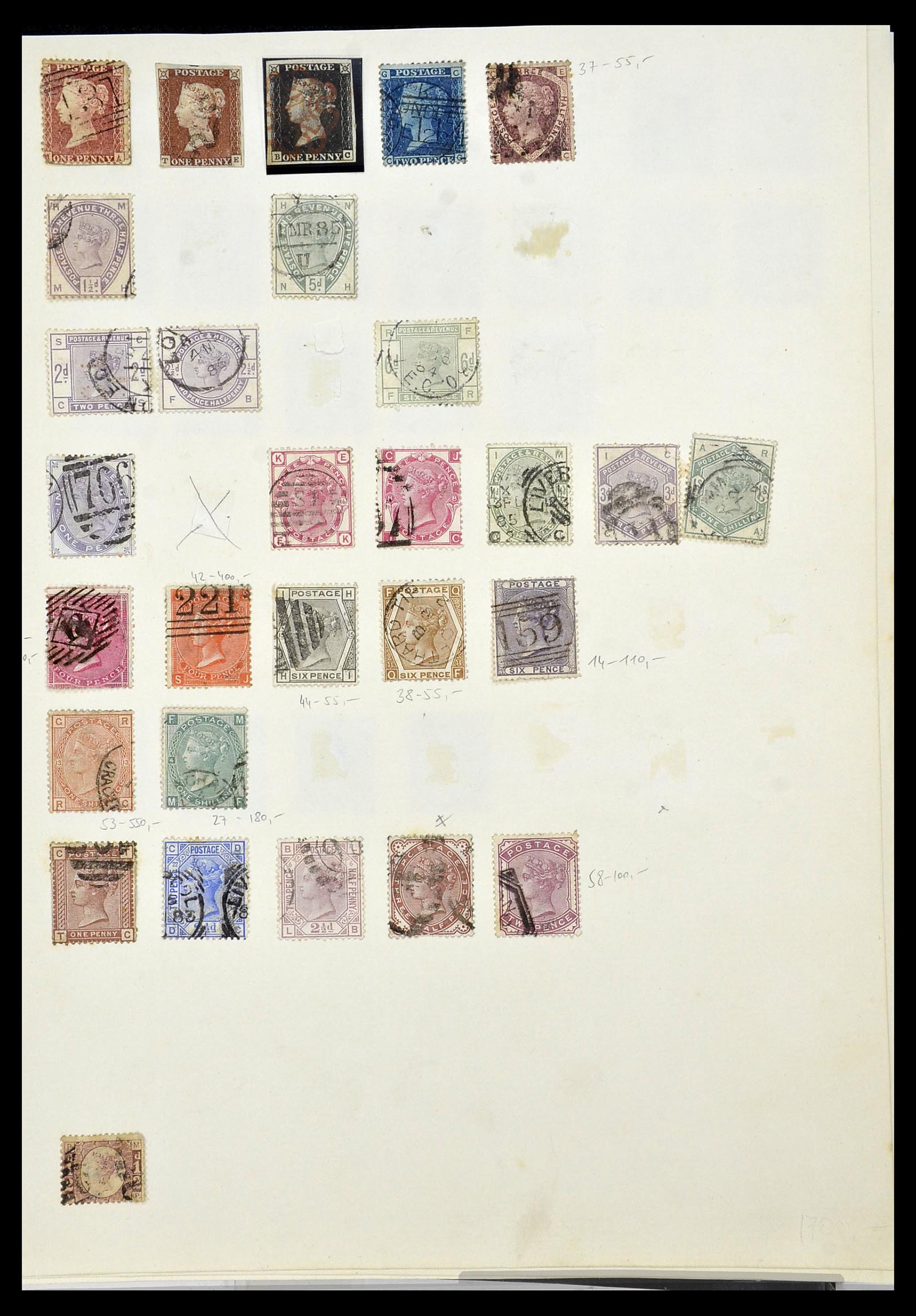 Postzegelverzameling 34102 Engeland 1840-1935. Postzegelverzameling 34102 Engeland 1840-1935.