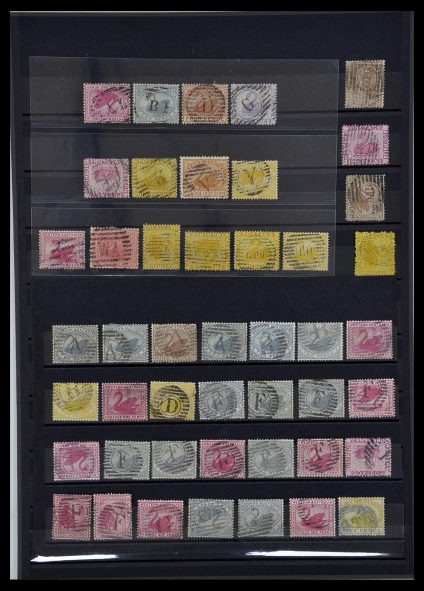 Postzegelverzameling 34111 West Australië stempels 1886-1910.