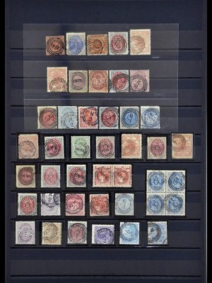Postzegelverzameling 34116 Denemarken stempels 1854-1900.