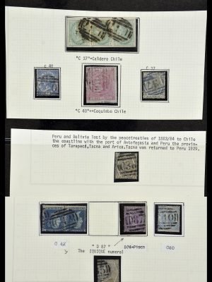 Postzegelverzameling 34125 Engeland used in Chili 1858-1878.