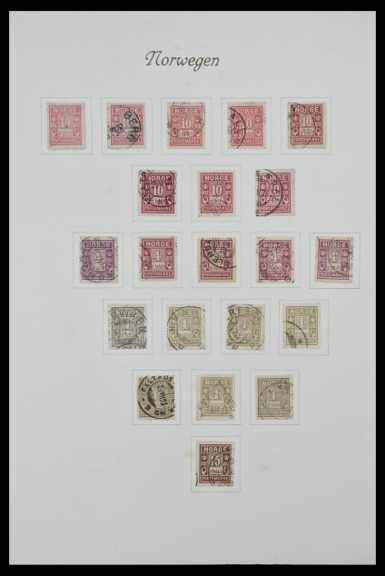 Postzegelverzameling 34154 Noorwegen port 1883-1973.