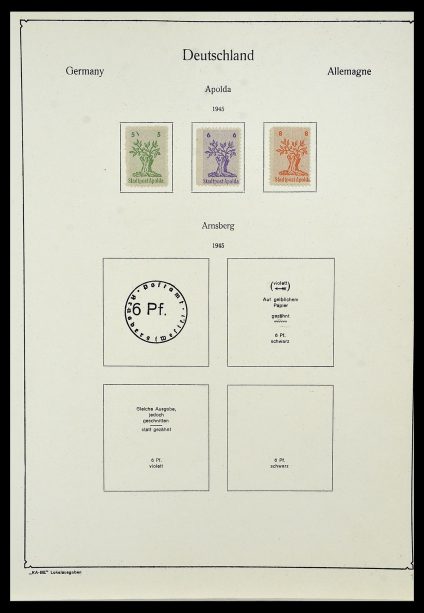 Postzegelverzameling 34162 Duitsland lokaal uitgaven 1945-1946.