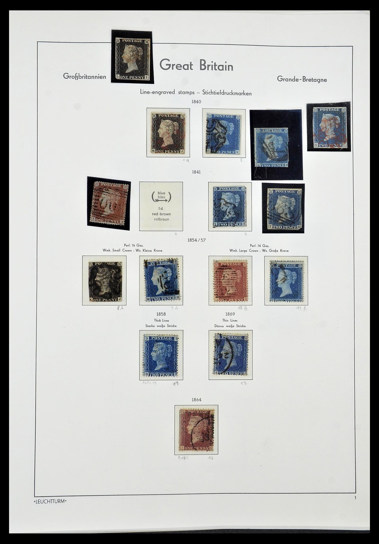 Postzegelverzameling 34307 Engeland 1840-1952. Foto van Postzegelverzameling 34307 Engeland 1840-1952.