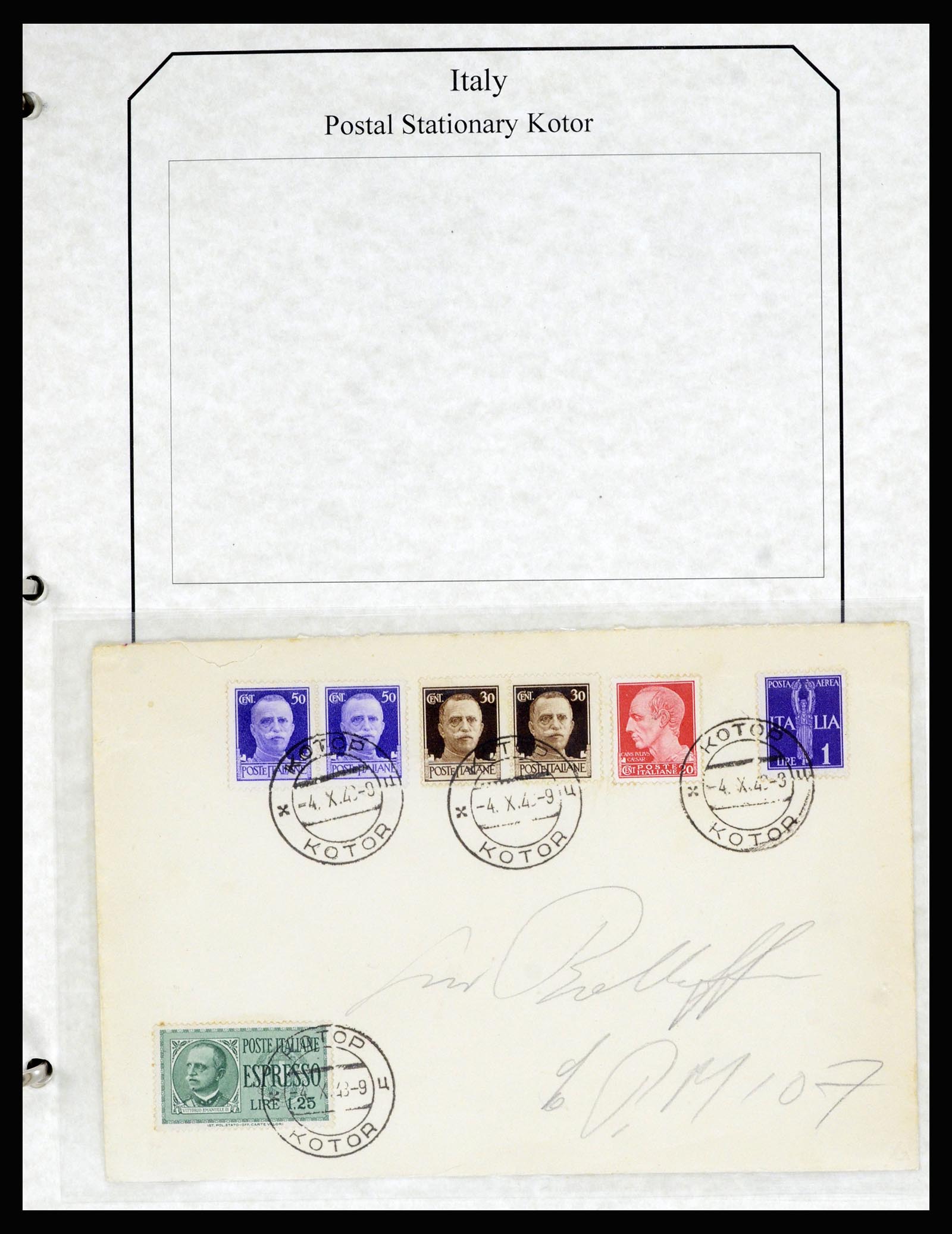36947 001 36947 Italië en gebieden brieven 1918-1945. - Afbeelding 1