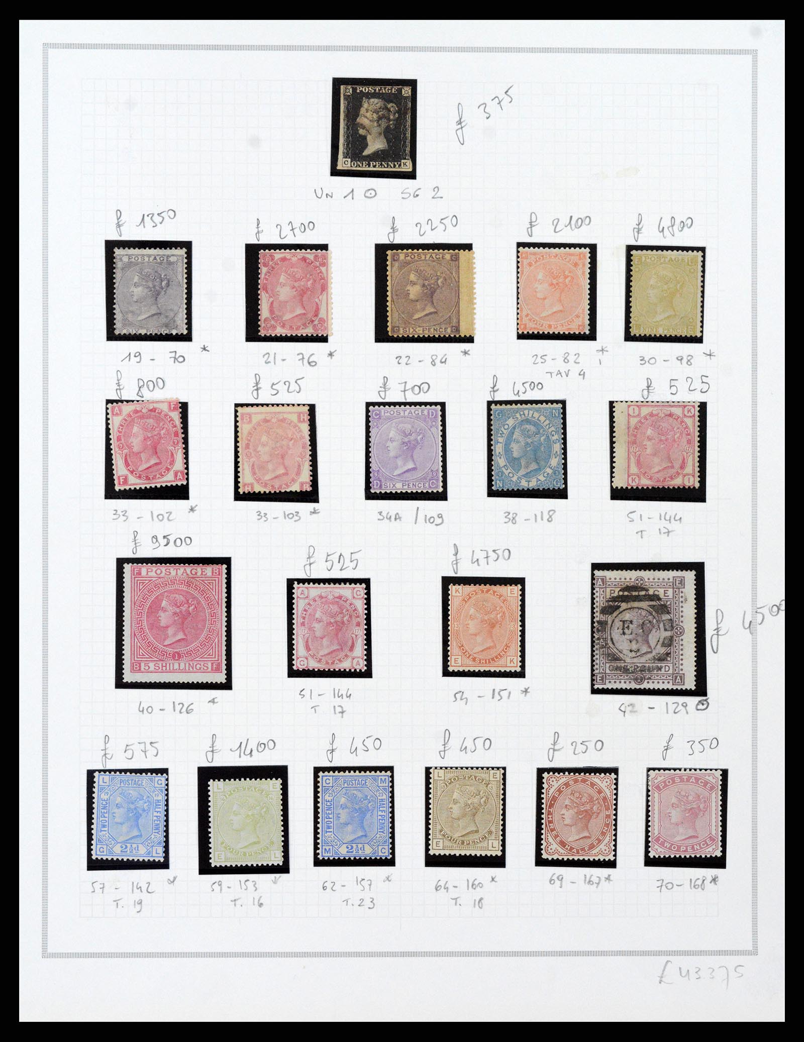37600 001 37600 Engeland topnummers 1840-1924. - Afbeelding 1