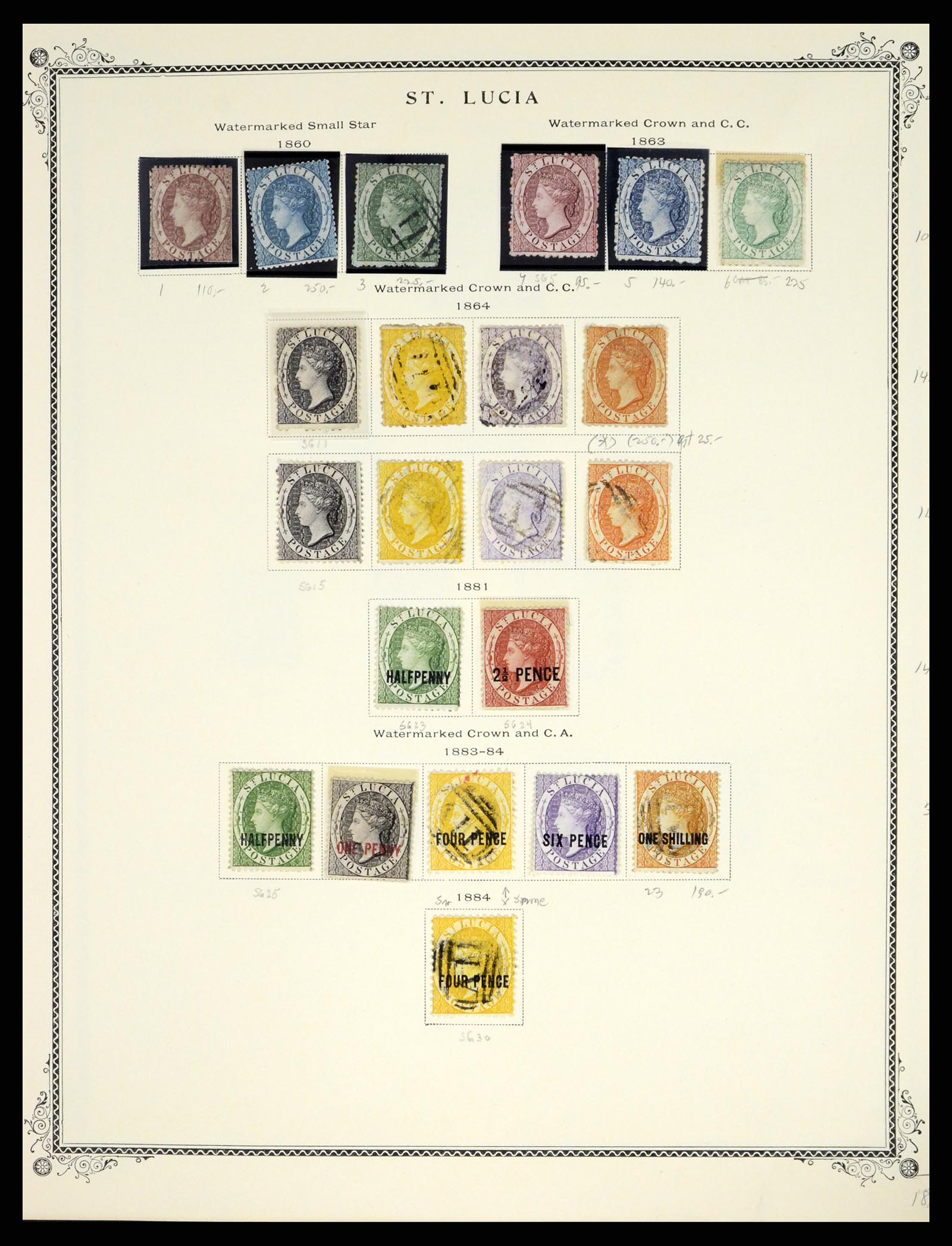 37628 001 37628 St. Lucia 1860-1949. - Afbeelding 1