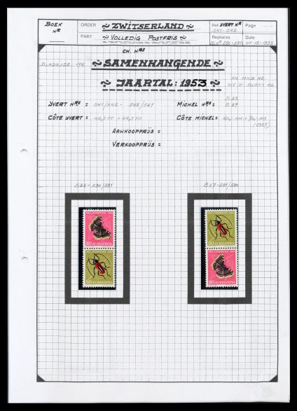 39871 Zwitserland combinaties 1909-1953. - Afbeelding 1