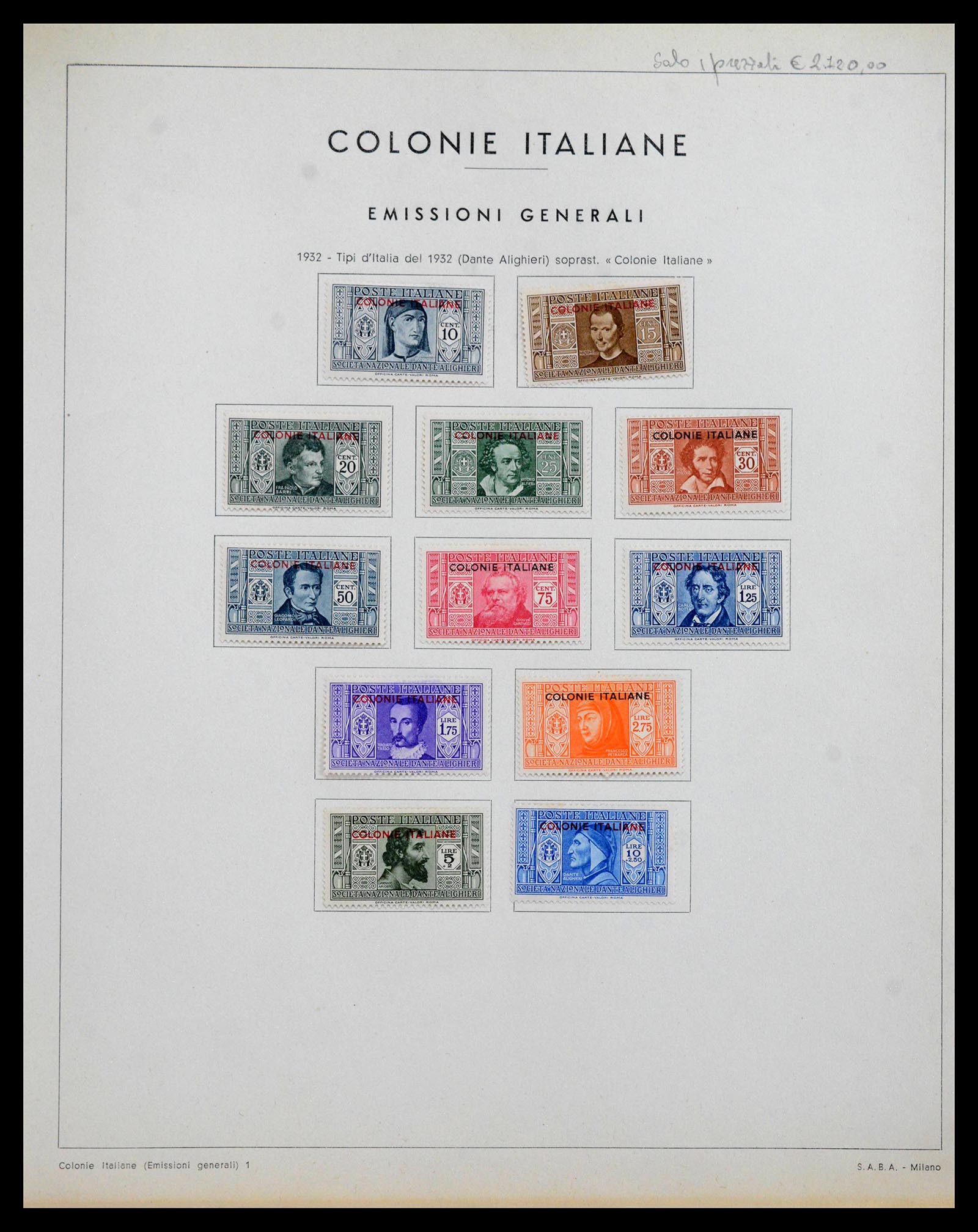 39988 0001 39988 Italiaanse koloniën 1893-1950. - Afbeelding 1