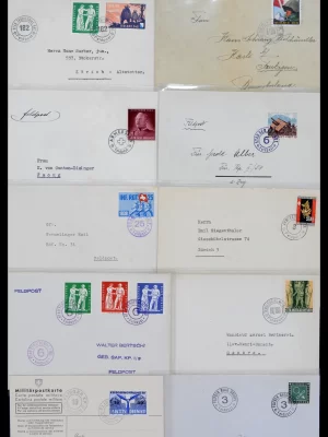 40739 Zwitserland soldatenzegels op brief 1914-1945.
