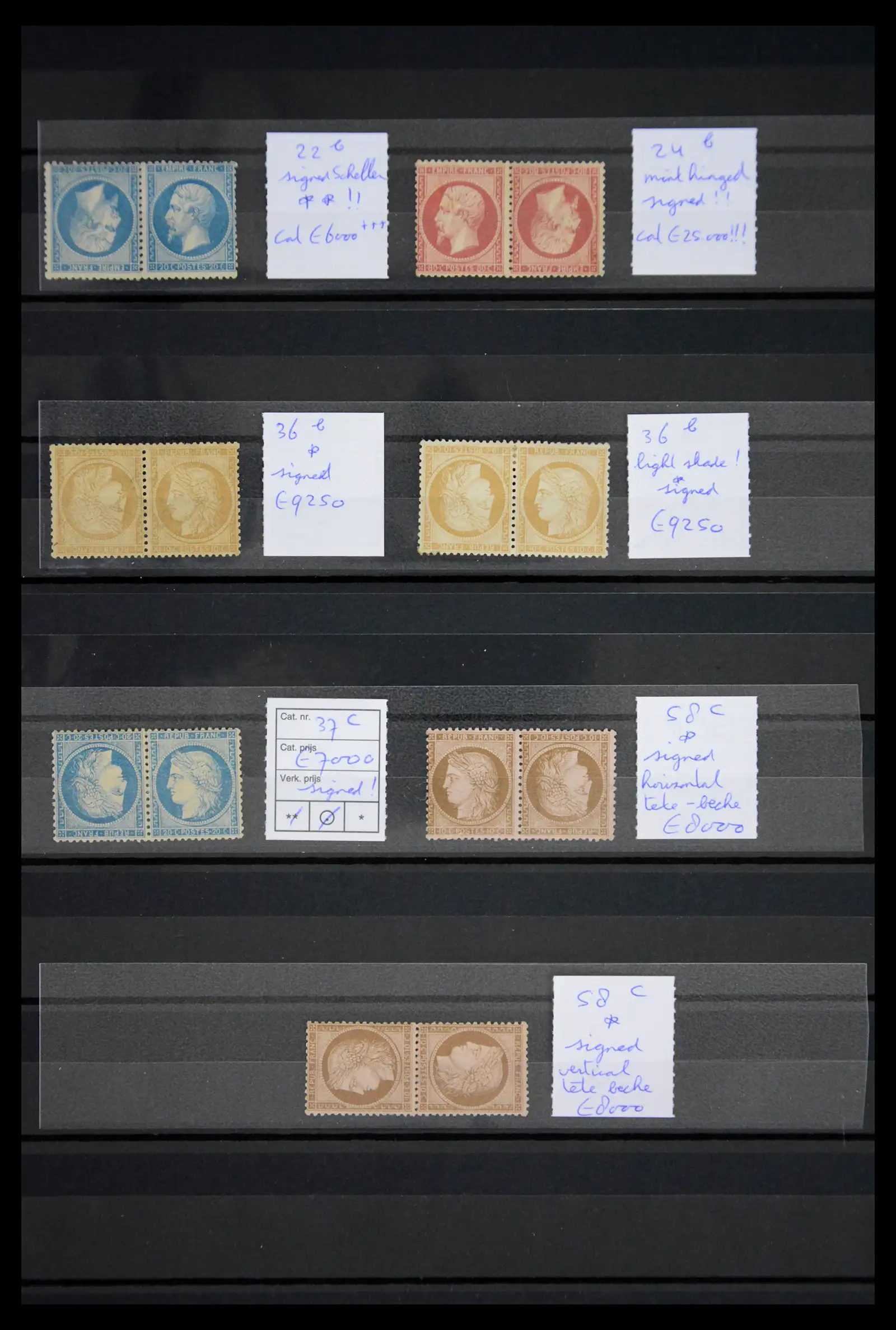 41435 0001 41435 Frankrijk tete-beche paren 1862-1875. - Afbeelding 1