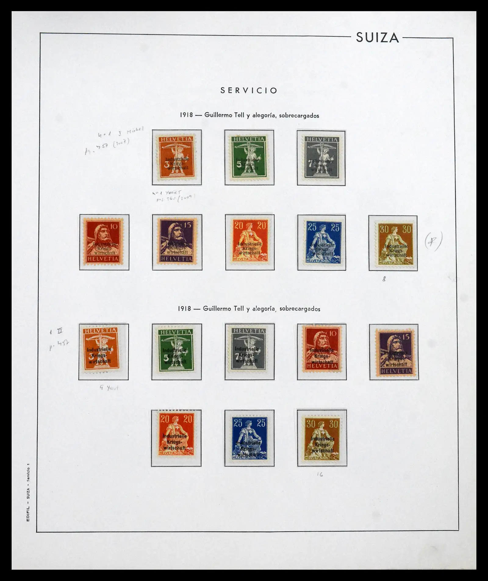 41608 0001 41608 Zwitserland dienst compleet 1918-2000. - Afbeelding 1