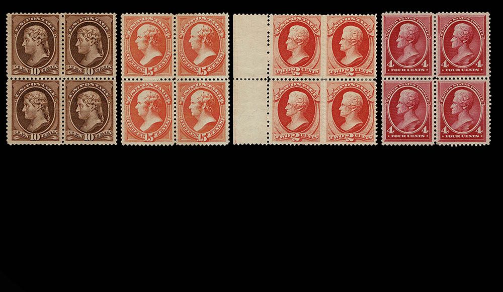 Postzegelverzameling 41700 USA blokken van 4 ongebruikt 1870-1915. Postzegelverzameling 41700 USA blokken van 4 ongebruikt 1870-1915.